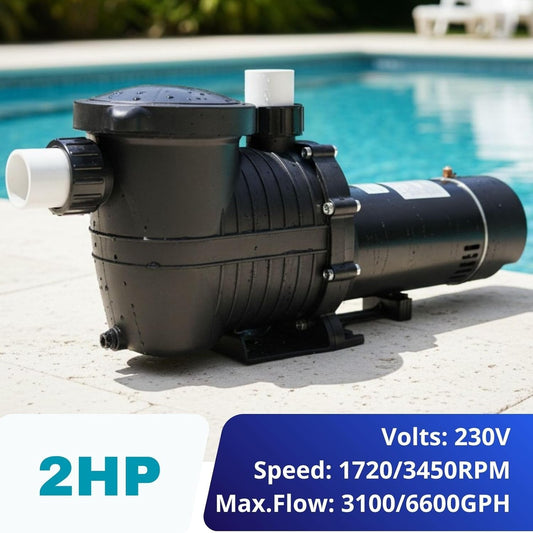 LANCHEZ In/Above Ground Pool Pump, High Flow Self Primming Swimming Pool Pumps Above Ground, Jet black