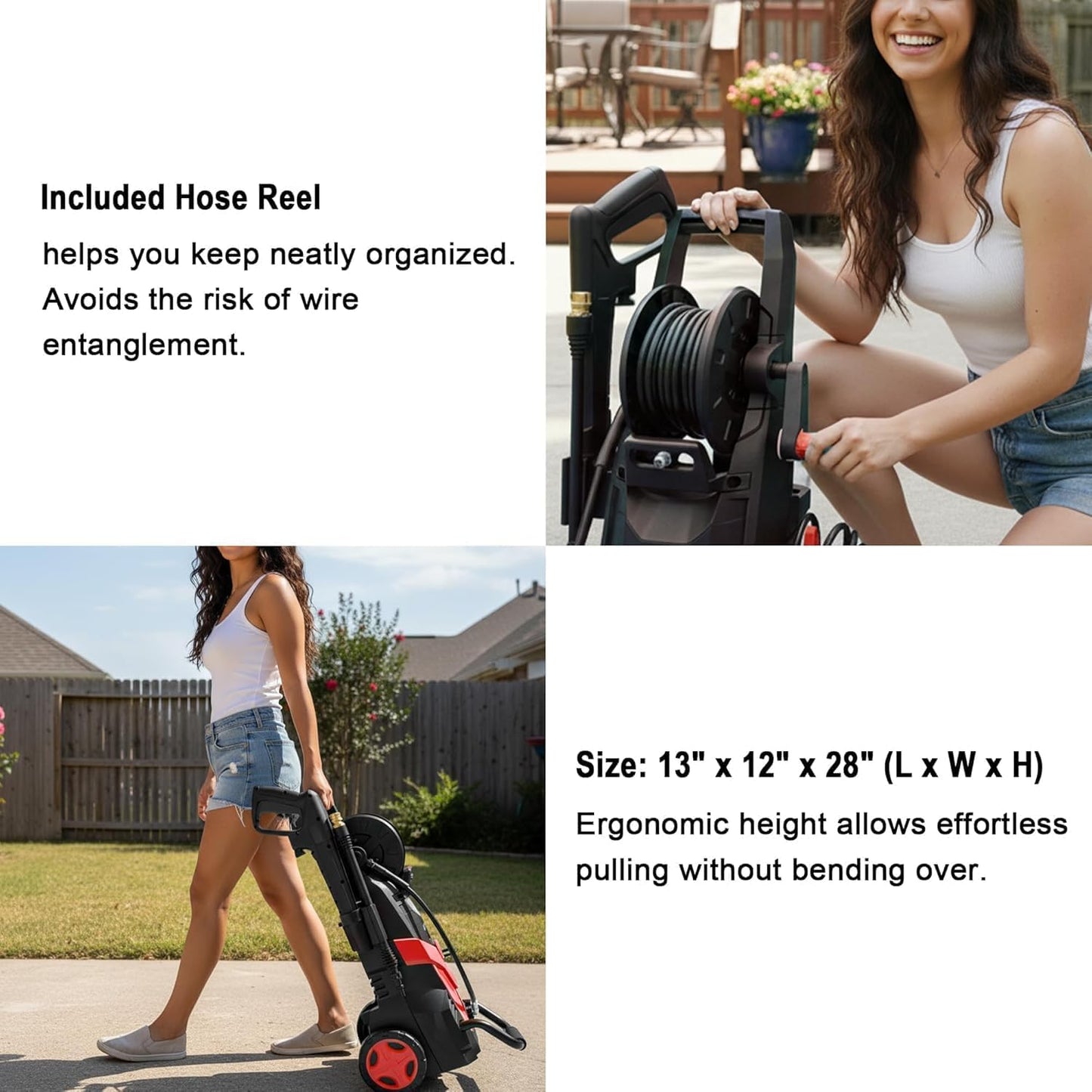 2026Upgraded Pressure Washer 4800PSI w/4 Quick Connect Nozzles, Inlet Hose & Filter&500ML Soap Tank, High Cleaning Machine for Cars/Fences/Driveways/Patios/Home Cleaning,Red