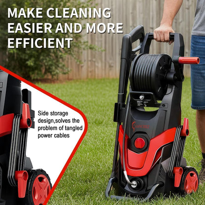 2026Upgraded Pressure Washer 4800PSI w/4 Quick Connect Nozzles, Inlet Hose & Filter&500ML Soap Tank, High Cleaning Machine for Cars/Fences/Driveways/Patios/Home Cleaning,Red