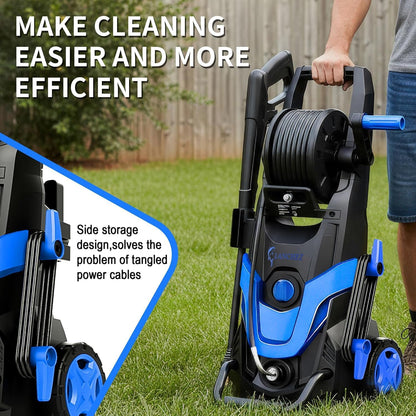 2026Upgraded Pressure Washer 4800PSI w/4 Quick Connect Nozzles, Inlet Hose & Filter&500ML Soap Tank, High Cleaning Machine for Cars/Fences/Driveways/Patios/Home Cleaning,Blue
